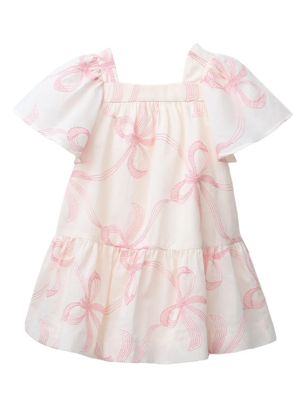 Zara White Dress with Pink Bow Print